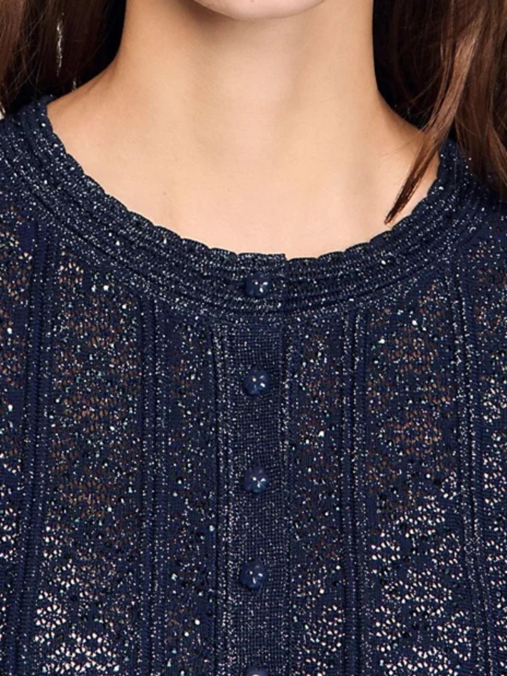 Strass Knit Cropped Cardigan - Picture 2 of 6